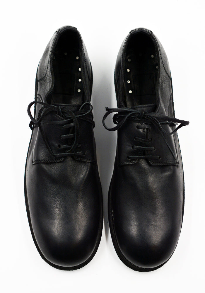 GUIDI 992X DONKEY FULL GRAIN LEATHER CLASSIC DERBY SHOES BLACK