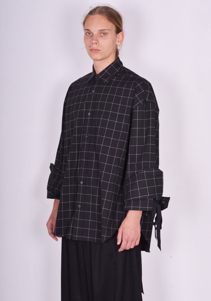 マリナイー通販｜MARINA YEE MAXI SHIRT BLACK/WHITE FW23