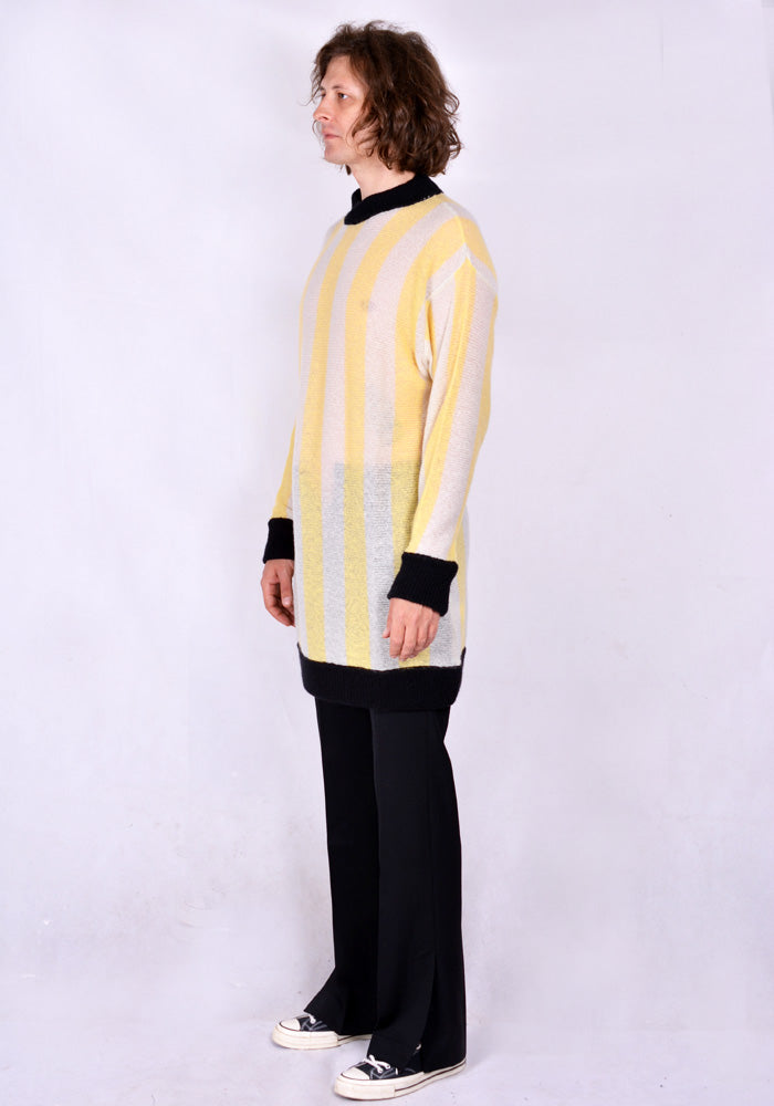 SUNNEI スンネイ通販 STRIPE LONG KNIT SWEATER YELLOW/WHITE/BLACK