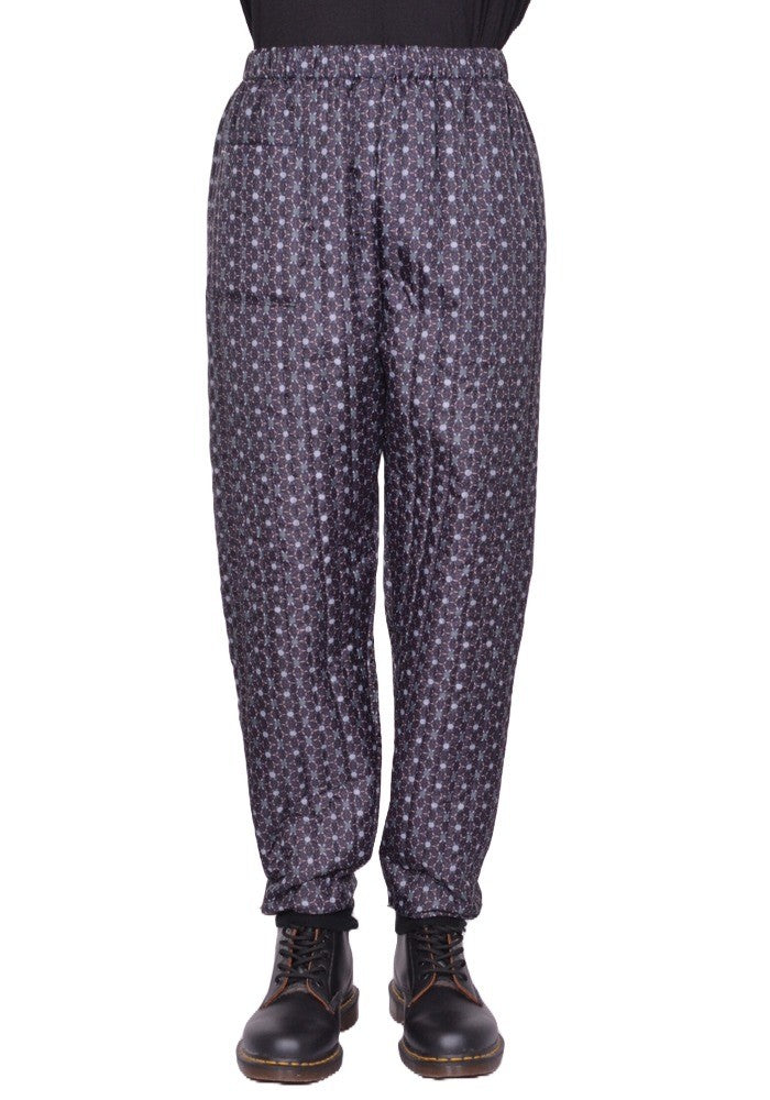 BLESS N°80 MONPE PANTS FLORAL PRINT BLACK/BLUE FW25 | DOSHABURI Shop