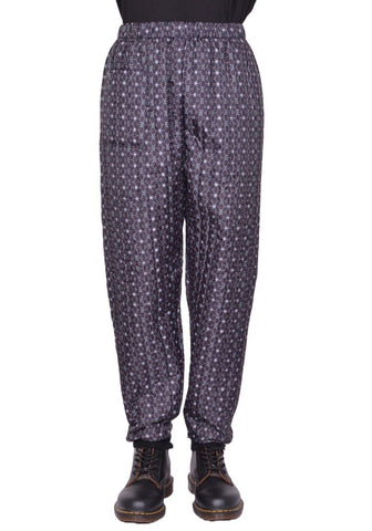BLESS N°80 MONPE PANTS FLORAL PRINT BLACK/BLUE FW25 | DOSHABURI Shop