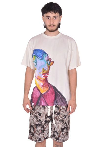 CHARLES JEFFREY LOVERBOY GRAPHIC T SHIRT ECRU FW25 | DOSHABURI Shop