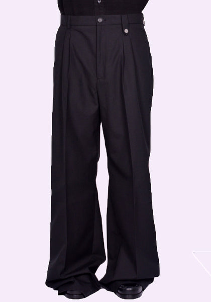 EGONLAB. AW24PT003A LARGE PANTS BLACK WOOL FW24 | DOSHABURI Online Shop