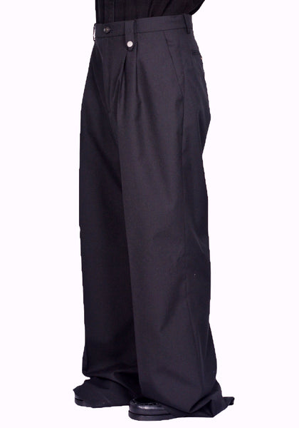 EGONLAB. AW24PT003A LARGE PANTS BLACK WOOL FW24 | DOSHABURI Online Shop