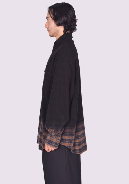 EGONLAB. OVER SHIRT BROWN TARTAN FW24 | DOSHABURI Online Shop