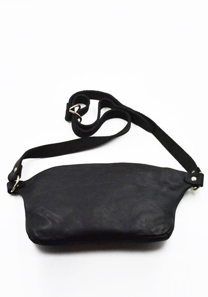 GUIDI BV07 SOFT HORSE FULL GRAIN MEDIUM FANNY BAG BLACK | DOSHABURI Shop