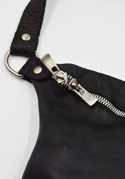 GUIDI BV07 SOFT HORSE FULL GRAIN MEDIUM FANNY BAG BLACK | DOSHABURI Shop