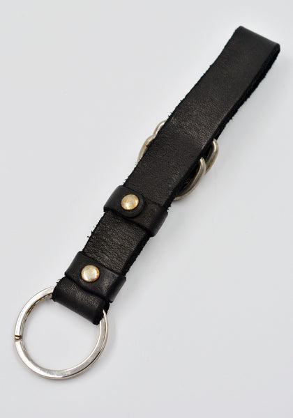 GUIDI KH03 CUOIO FULL GRAIN LEATHER KEY HOLDER BLACK | DOSHABURI Online Shop