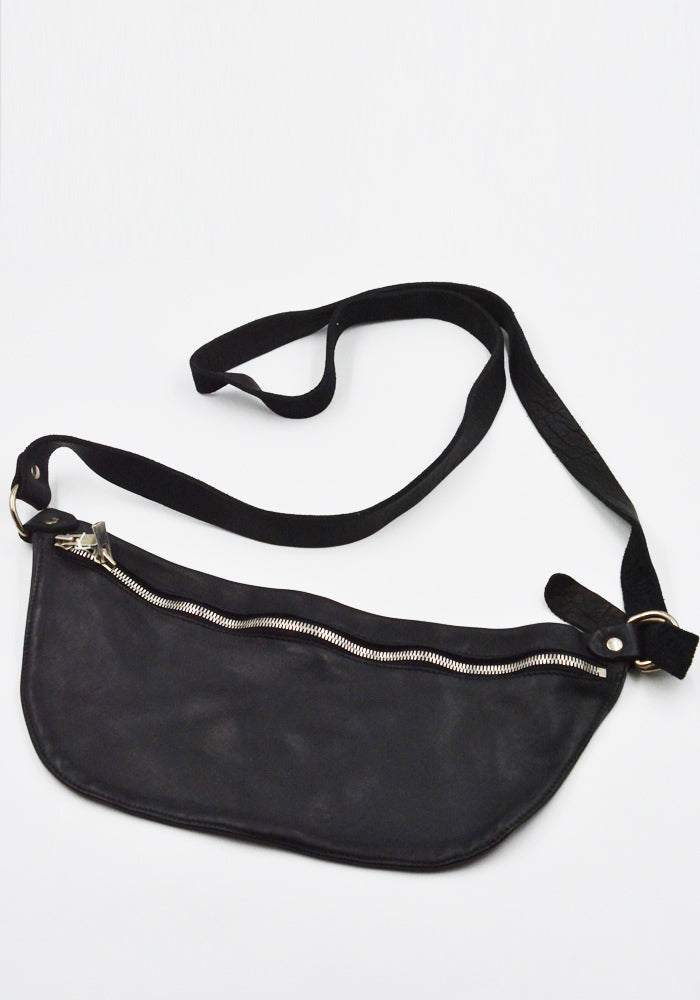 GUIDI Q10M SOFT HORSE FULL GRAIN LEATHER BELT BAG BLACK | DOSHABURI