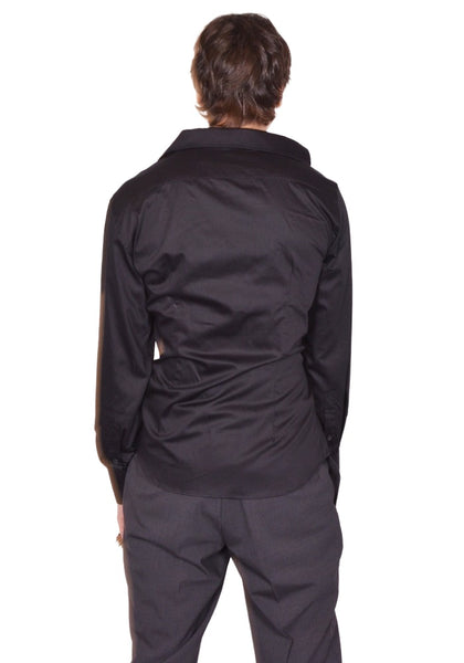 HODAKOVA ASYMMETRIC SHIRT BLACK SS26 | DOSHABURI Online Shop