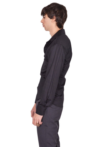 HODAKOVA ASYMMETRIC SHIRT BLACK SS26 | DOSHABURI Online Shop