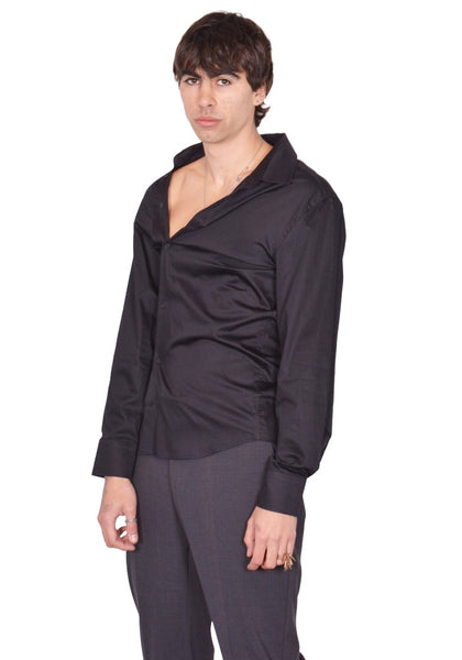 HODAKOVA ASYMMETRIC SHIRT BLACK SS26 | DOSHABURI Online Shop