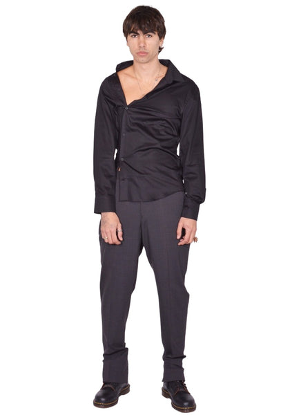 HODAKOVA ASYMMETRIC SHIRT BLACK SS26 | DOSHABURI Online Shop