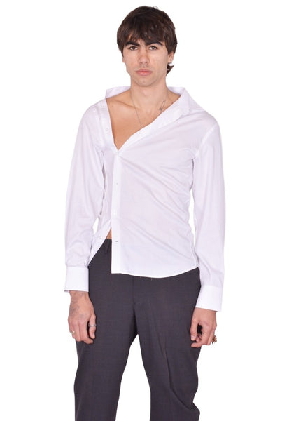HODAKOVA ASYMMETRIC SHIRT WHITE SS26 | DOSHABURI Online Shop