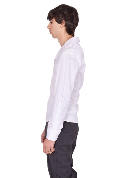 HODAKOVA ASYMMETRIC SHIRT WHITE SS26 | DOSHABURI Online Shop