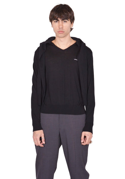 HODAKOVA DOUBLE SLEEVE SWEATER BLACK SS26 | DOSHABURI Shop