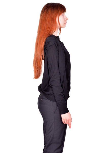 HODAKOVA DOUBLE SLEEVE SWEATER BLACK SS26 | DOSHABURI Shop