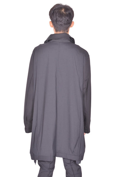 HODAKOVA UPSIDE DOWN TRENCH COAT BLACK FW26 | DOSHABURI Shop