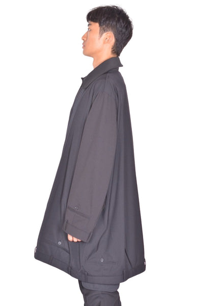 HODAKOVA UPSIDE DOWN TRENCH COAT BLACK FW26 | DOSHABURI Shop