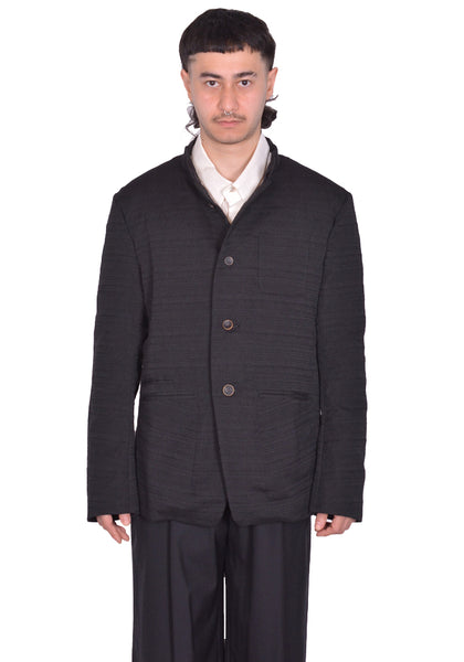 INDIVIDUAL SENTIMENTS STAND COLLAR JACKET BLACK SS25 | DOSHABURI Shop