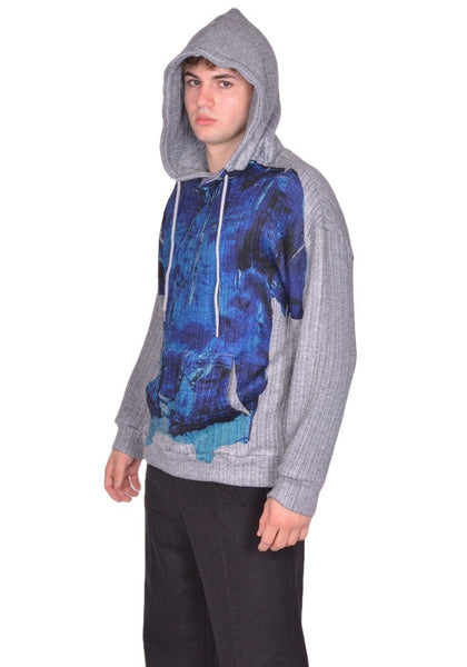 JUNTAE KIM TROMPE L'OEIL HOODIE GREY FW25 | DOSHABURI Online Shop