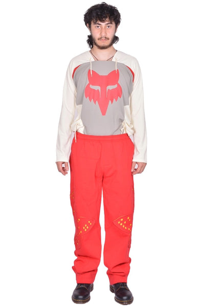 KIKO KOSTADINOV FOX LAB PERFORATED FLEECE JOGGER RED FW25 | DOSHABURI Shop