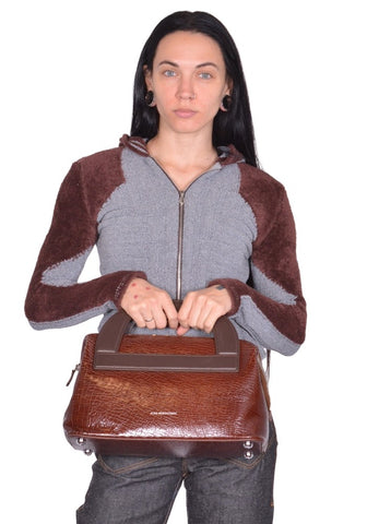 KIKO KOSTADINOV ISADORA BAG CRACKED BROWN FW25