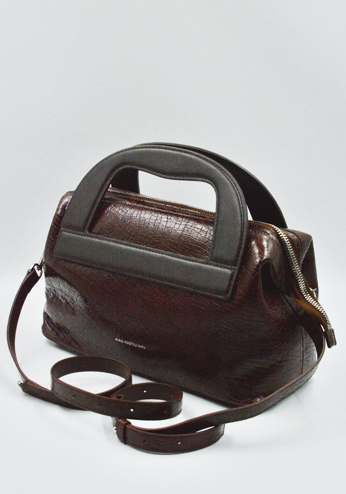 KIKO KOSTADINOV ISADORA BAG CRACKED BROWN FW25