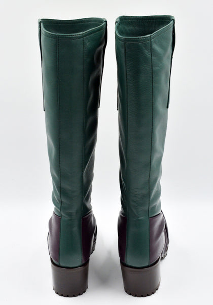 KIKO KOSTADINOV WOMEN KNOTTED RIDING BOOTS GREEN/GREEN FW24 | DOSHABURI Online Shop