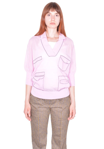 KIKO KOSTADINOV KREINER KNIT POLO PALE PINK SS26 | DOSHABURI Shop