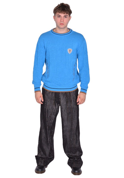 KIKO KOSTADINOV MEN FITZ KNIT SWEATER CERULEAN BLUE FW25 | DOSHABURI Shop