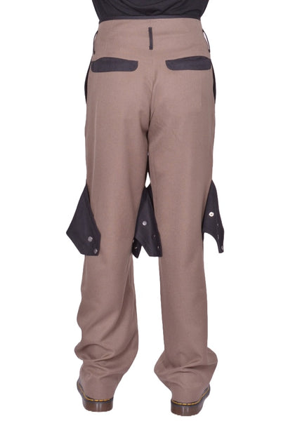 KIKO KOSTADINOV MEN ORVOS TROUSERS SEPIA/COAL BLACK FW25 | DOSHABURI Shop