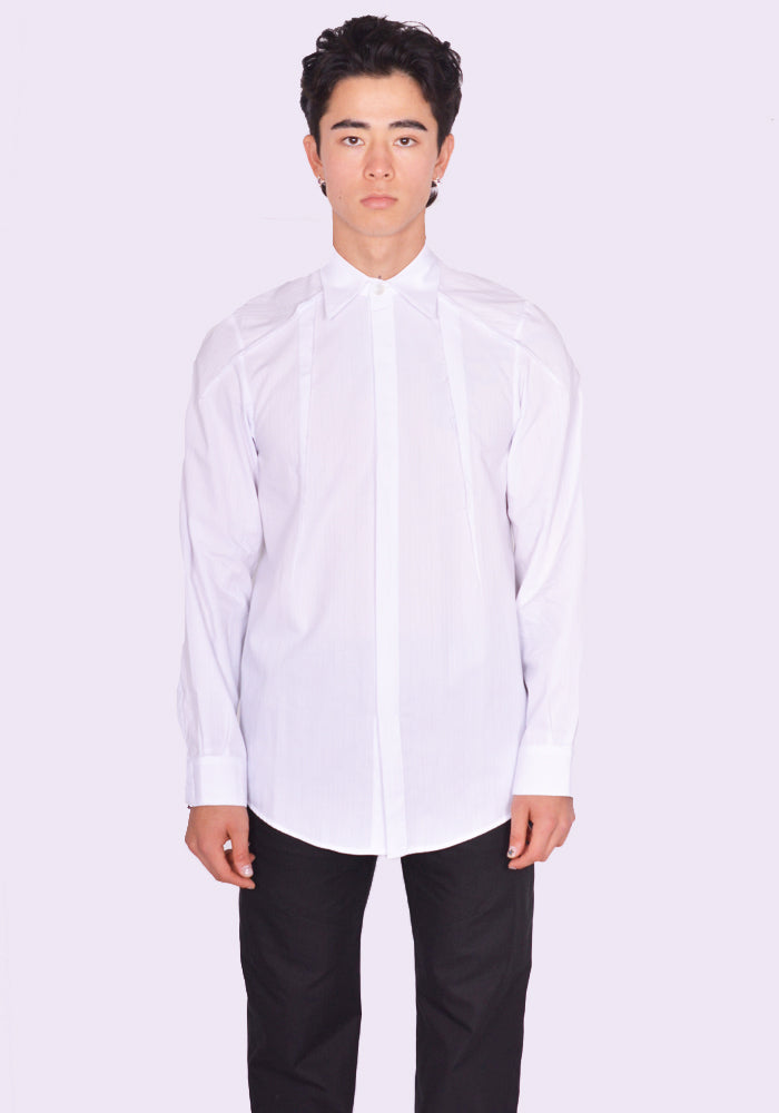 KIKO KOSTADINOV MEN ZAFAR SHIRT WHITE STRIPES SS25 | DOSHABURI Shop