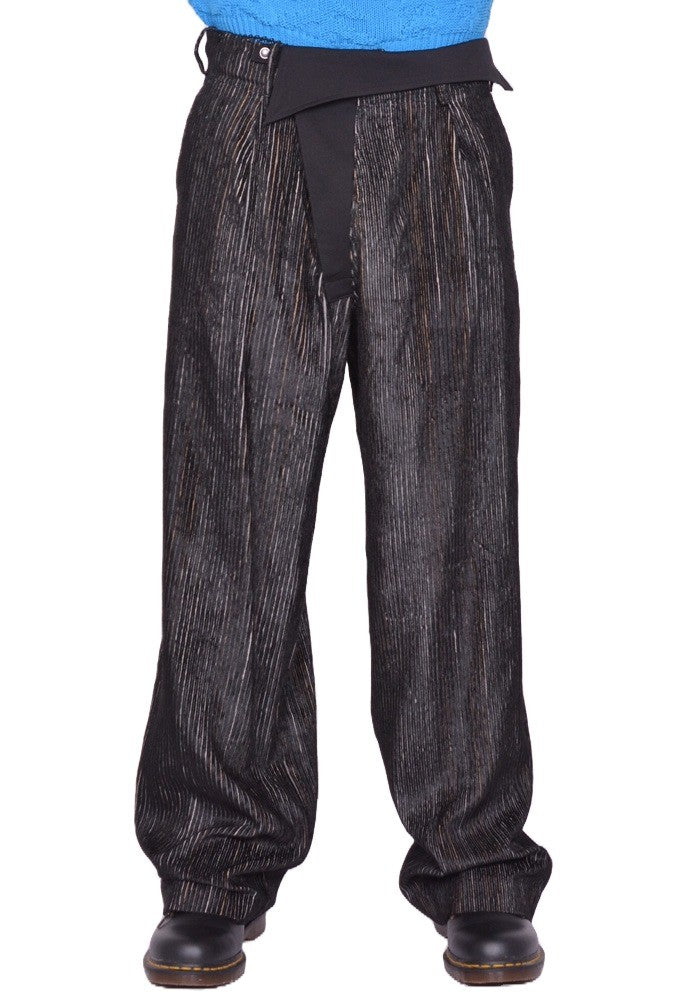 KIKO KOSTADINOV NAVIN WIDE TROUSER MELANGE BLACK/NIGHT BLACK FW25 