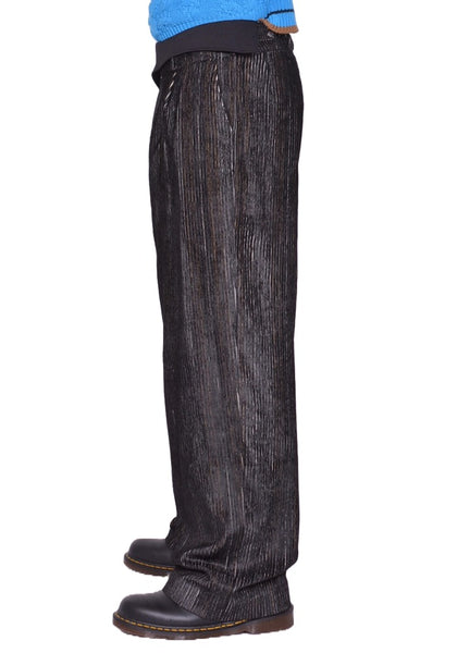 KIKO KOSTADINOV NAVIN WIDE TROUSER MELANGE BLACK/NIGHT BLACK FW25 