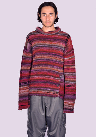 KIKO KOSTADINOV MEN SCARPITA KNITSWEATER DARK RED MIX FW24 | DOSHABURI Shop