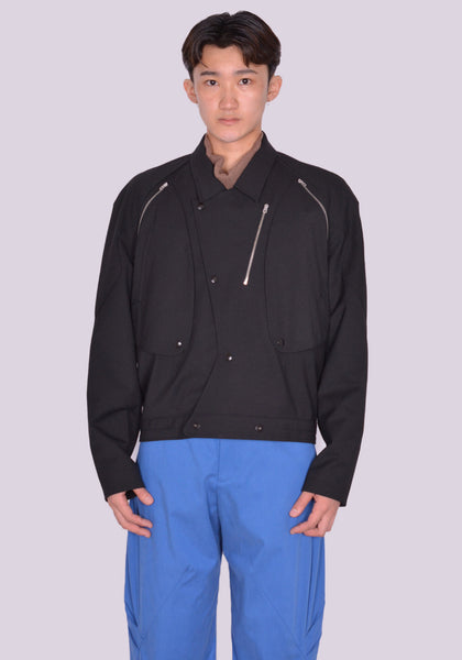 KIKO KOSTADINOV TONINO UTILITY JACKET NIGHT BLACK SS24 | 50%OFF SALE  | DOSHABURI Online Shop