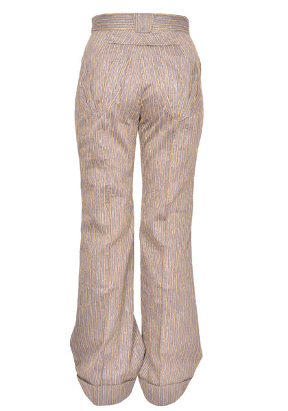 KIKO KOSTADINOV TUNIN FLARED TROUSER CHARCOAL & SUNSHINE STRIPE SS26 | DOSHABURI Online Shop