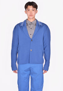 KIKO KOSTADINOV UGO KNITTED BLAZER STEEL BLUE/ASH GREY SS24 | DOSHABURI Online Shop