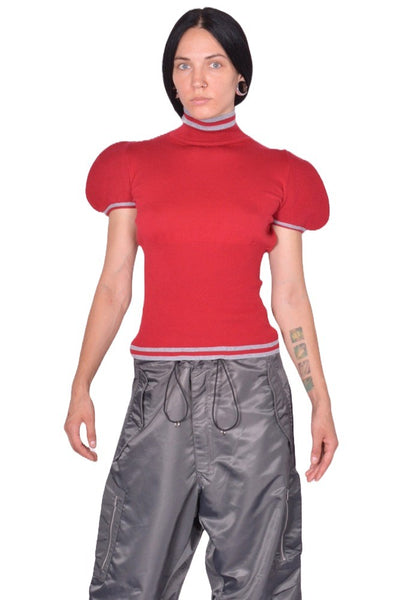 KIKO KOSTADINOV WOMEN SIMONE KNIT TOP CHERRY RED FW25 | DOSHABURI Shop