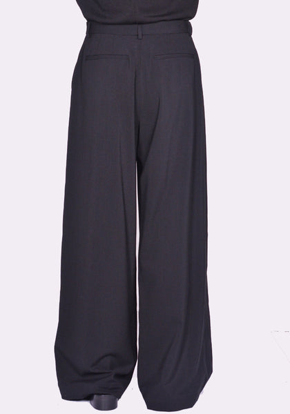 LU'U DAN MP021W LWB JUMBO WIDE LEG TROUSERS BLACK FW24 | DOSHABURI Online Shop