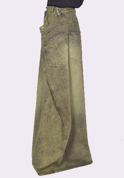 LU'U DAN MAXI MAXI MAXI JEANS WASHED GREEN FW24 | DOSHABURI Online Shop