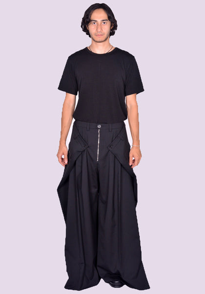 LU'U DAN  MAXI x MAXI x MAXI TAILORED PANTS BLACK FW24 | DOSHABURI Online Shop