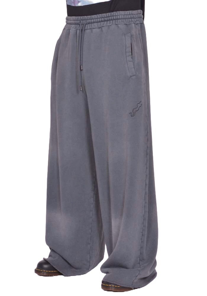 LU'U DAN RAW-CUT BONTAN SWEATPANTS BLACK SMOKE FW25 | DOSHABURI Shop