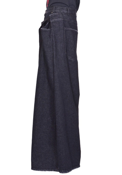 LU'U DAN TIE MAXI PANTS STRONG RINSED BLACK SS26 | DOSHABURI Shop