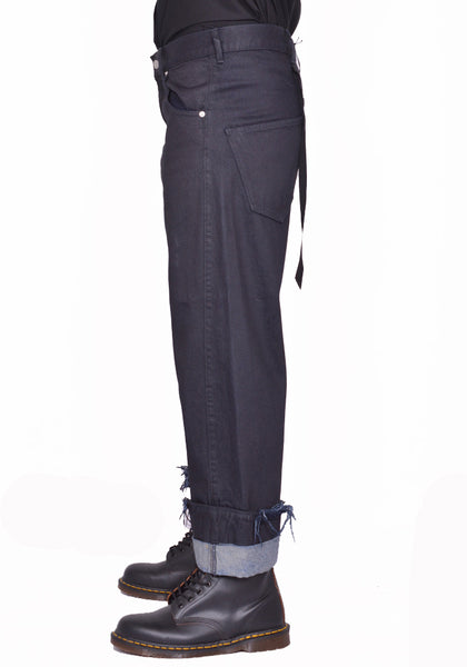 MAINA YEE  DEAN BLUE OVERSIZED DENIM TROUSERS INDIGO FW25 | DOSHABURI Shop