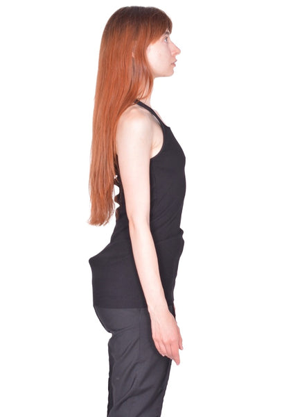 MATIERES FECALES CROSS SEAM TANK KNIT SCLERA BLACK SS26 | DOSHABURI Shop