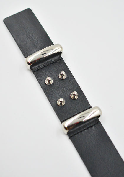 MATIERES FECALES INFINITY LEATHER BELT SCLERA BLACK SS26 | DOSHABURI Shop