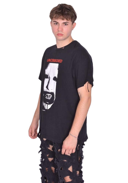 MATIERES FECALES UNCENSORED TEE KNIT SCLERA BLACK FW25 | DOSHABURI Shop