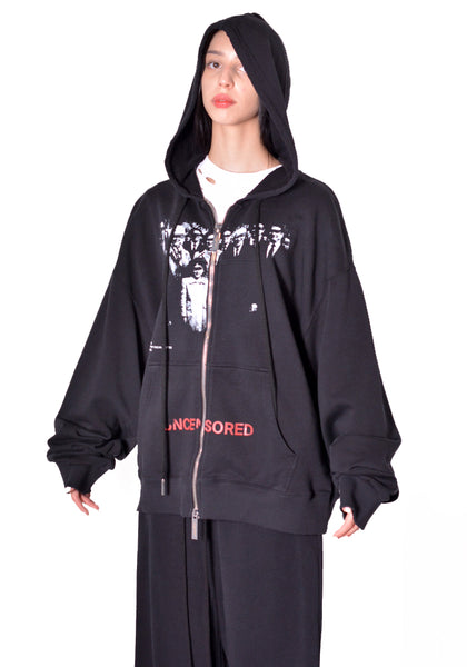 MATIERES FECALE MAT03T032-1 UNISEX FAMILY HOODIE BLACK 2026FW | DOSHABURI Online Shop 